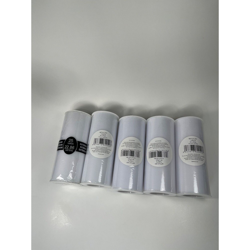 Tulle Fabric - White - 5 spools of 6 in x 25 yards Fabric BRAND NEW NOT OPENED!